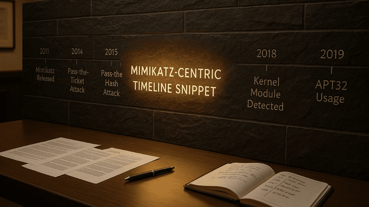 mimikatz-centric timeline snippet
