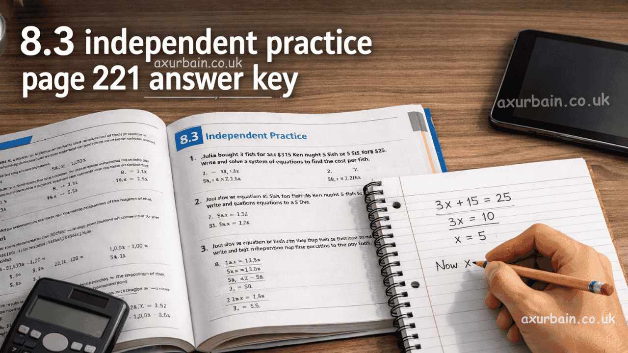 8.3 independent practice page 221 answer key