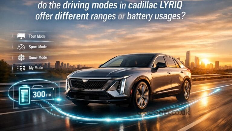 do the driving modes in cadillac lyriq offer different ranges or battery usages?