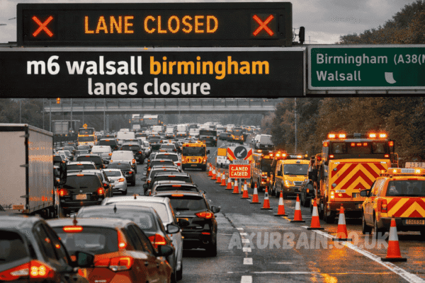 m6 walsall birmingham lanes closure