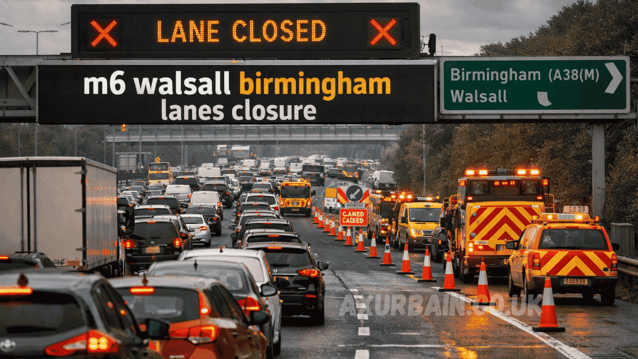 m6 walsall birmingham lanes closure