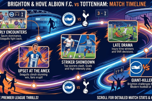 Brighton & Hove Albion F.C. vs Tottenham timeline